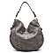 Belted Laser Cut Shoulder Bag Hobo