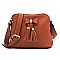 Pebble Tassel Bow Dome Crossbody Bag