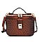 Ostrich Croc Boxy Crossbody Satchel