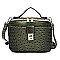 Ostrich Croc Boxy Crossbody Satchel