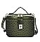 Ostrich Croc Boxy Crossbody Satchel