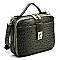 Ostrich Croc Boxy Crossbody Satchel
