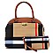 2-in-1 Plaid Check Dome Satchel