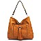 Front Tassel Pocket Shoulder Bag Hobo