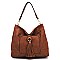 Front Tassel Pocket Shoulder Bag Hobo