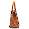 Glossy Crocodile Top Handle Satchel