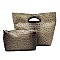 Ostrich Croc Acrylic Handle 2-in-1 Satchel