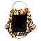 Faux Fur Leopard Round Top Handle Tote