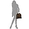 Faux Fur Leopard Round Top Handle Tote