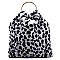 Faux Fur Leopard Round Top Handle Tote