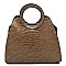 Crocodile Round Top Handle Satchel