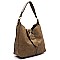 Fashion Studded Buckle Shoulder Bag Hobo