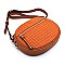 Quilted Oval Crossbody Bag