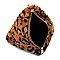 Faux Leopard Fur Tetrahedron Clutch Wrist let