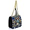 Python Snake Skin Twist Lock Flap Crossbody