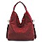 Rhinestone Suede Convertible Shoulder Bag