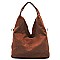 Rhinestone Suede Convertible Shoulder Bag