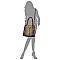 Ostrich Croc Drawstring Satchel