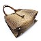 Ostrich Croc Drawstring Satchel