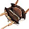 Ostrich Croc Drawstring Satchel
