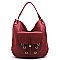 Fashion Ring Front Pocket Shoulder Bag Hobo