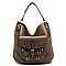 Fashion Ring Front Pocket Shoulder Bag Hobo