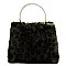 Faux Fur Leopard Round Top Handle Tote