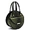 Ostrich Croc Round Satchel