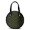 Ostrich Croc Round Satchel