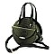 Ostrich Croc Round Satchel