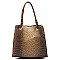 Ostrich Croc Drawstring Satchel