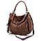 Vintage Spray Printed Zipper Flap Satchel