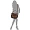 Vintage Spray Printed Zipper Flap Satchel