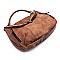 Vintage Spray Printed Zipper Flap Satchel