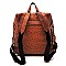 Ostrich Embossed Multi-Pocket Backpack Wallet SET MH-MC0056W