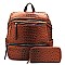 Ostrich Embossed Multi-Pocket Backpack Wallet SET MH-MC0056W