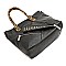 Studded Motorcycle Jacket Leopard Trim 2-in-1 Satchel