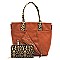 Studded Motorcycle Jacket Leopard Trim 2-in-1 Satchel