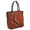 Studded Motorcycle Jacket Leopard Trim 2-in-1 Satchel