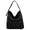 Front Zip Pocket Shoulder Bag Hobo