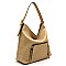 Front Zip Pocket Shoulder Bag Hobo