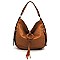 Braided Ring Fringe Shoulder Bag Hobo