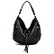 Braided Ring Fringe Shoulder Bag Hobo