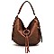 Braided Ring Fringe Shoulder Bag Hobo