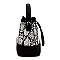 Medium Snake Print Drawstring Satchel Shoulder Bag