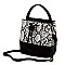 Medium Snake Print Drawstring Satchel Shoulder Bag