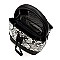 Medium Snake Print Drawstring Satchel Shoulder Bag