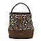 Medium Snake Print Drawstring Satchel Shoulder Bag