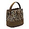 Medium Snake Print Drawstring Satchel Shoulder Bag