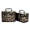 Glossy Leopard Printed 2-in-1 Cosmetic Case